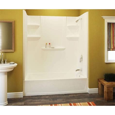 687-in White Acrylic Oval Freestanding <b>Bathtub</b> (Center Drain) Model # K-24002-W1-0. . Lowes shower tub combo